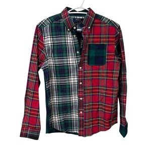 Polo Ralph Lauren Patchwork Plaid Button Down Shirt | Vintage Prep /YTH‎ XL